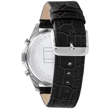 Tommy Hilfiger Black Leather Black Dial Day-Date Baker Men’s Watch 44 mm