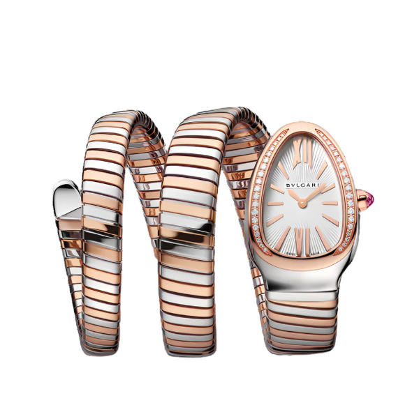 Serpenti Tubogas Silver Opaline Dial Quartz Ladies Watch