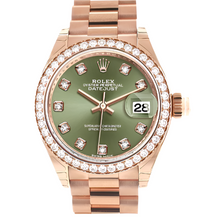 Rolex Lady Datejust Everose Gold Green Dial