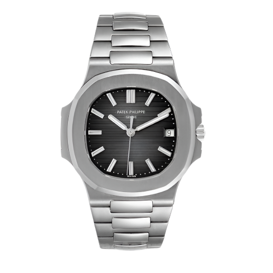 Patek Philippe Nautilus - Black Baton Dial & Bracelet Strap