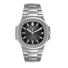 Patek Philippe Nautilus - Black Baton Dial & Bracelet Strap