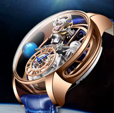 Jacob & Co Diamond-Encrusted Tourbillon Mechanical Wristwatch With Luxury Watchbox 47mm