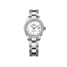 Rolex Lady-Datejust White Roman Dial Diamond Bezel Stainless Steel Oyster
