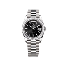 Rolex Day-Date Black Diamond Dial Men's White Gold