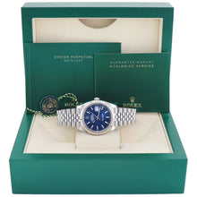 Rolex Datejust 41mm Blue Dial Baton Index Luxury Men's Wristwatch